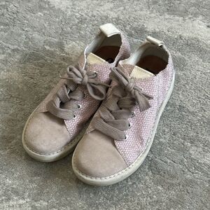 Panchic Shoes Girls 3.5 Leather Sneakers Pink Glitter Made In Italy Lace Up